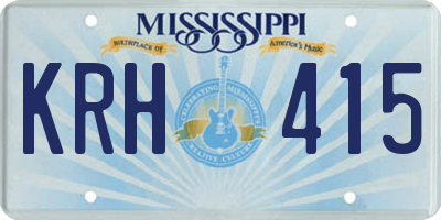 MS license plate KRH415