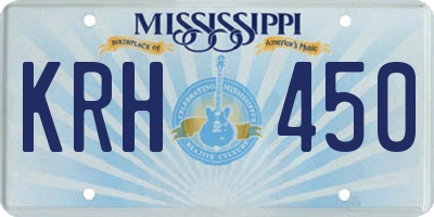 MS license plate KRH450