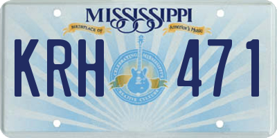 MS license plate KRH471