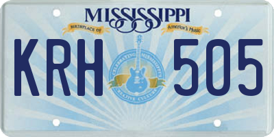 MS license plate KRH505