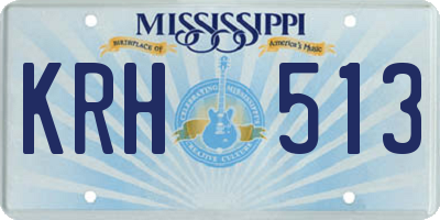 MS license plate KRH513