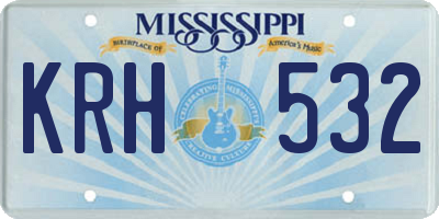 MS license plate KRH532