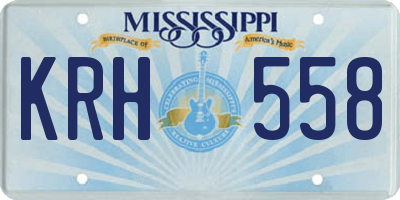 MS license plate KRH558