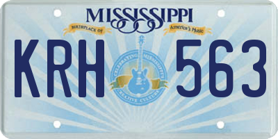 MS license plate KRH563