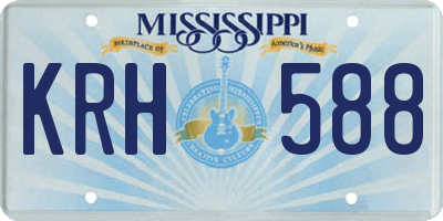 MS license plate KRH588