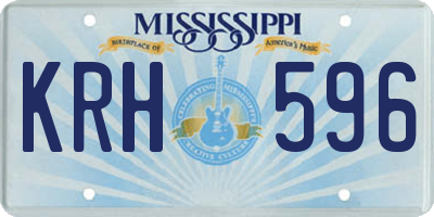 MS license plate KRH596