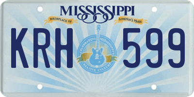 MS license plate KRH599
