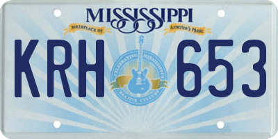 MS license plate KRH653