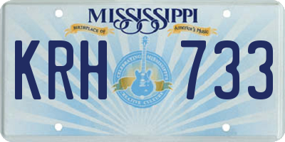 MS license plate KRH733
