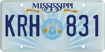 MS license plate KRH831