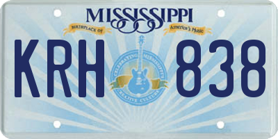MS license plate KRH838