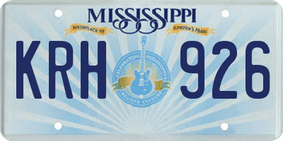 MS license plate KRH926