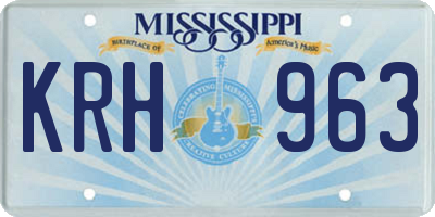 MS license plate KRH963