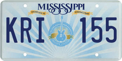 MS license plate KRI155