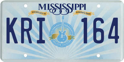 MS license plate KRI164