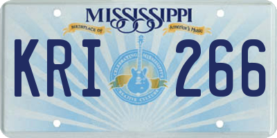 MS license plate KRI266