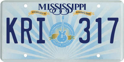 MS license plate KRI317