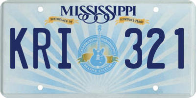 MS license plate KRI321