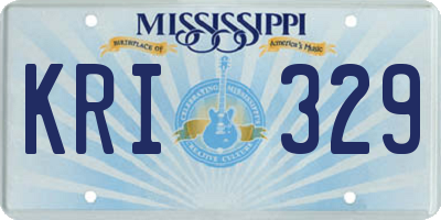 MS license plate KRI329