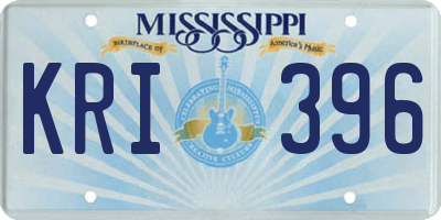 MS license plate KRI396