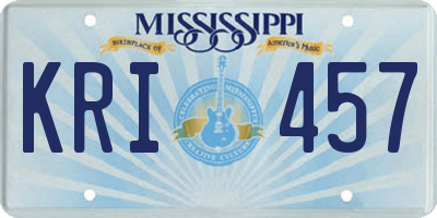MS license plate KRI457