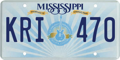 MS license plate KRI470