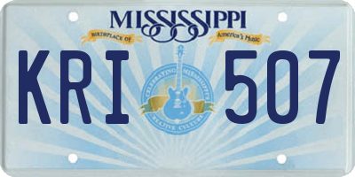 MS license plate KRI507