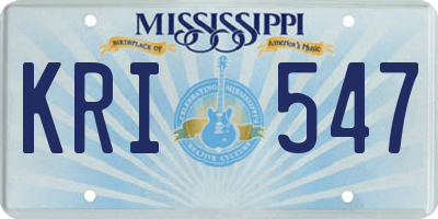 MS license plate KRI547