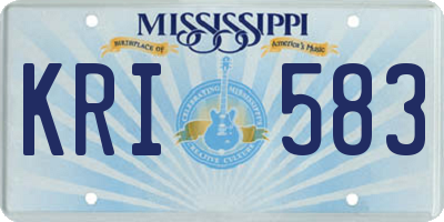 MS license plate KRI583