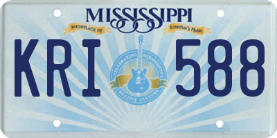MS license plate KRI588