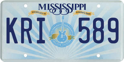 MS license plate KRI589