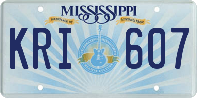 MS license plate KRI607