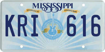 MS license plate KRI616