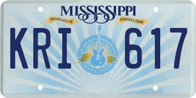 MS license plate KRI617