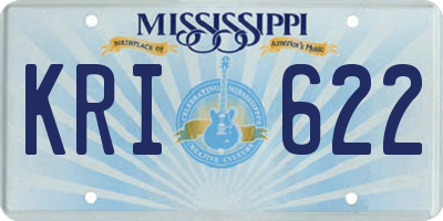 MS license plate KRI622