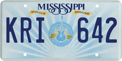 MS license plate KRI642