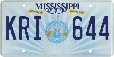 MS license plate KRI644
