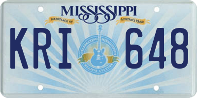 MS license plate KRI648