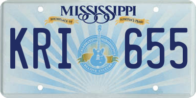 MS license plate KRI655