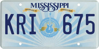 MS license plate KRI675