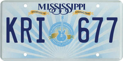 MS license plate KRI677