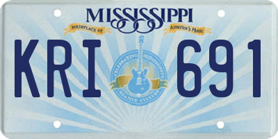 MS license plate KRI691