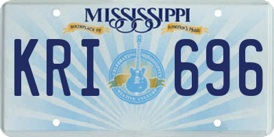 MS license plate KRI696