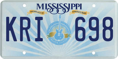 MS license plate KRI698
