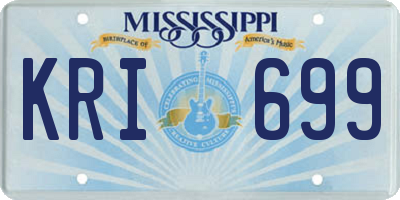 MS license plate KRI699