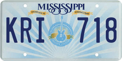 MS license plate KRI718
