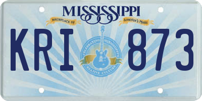 MS license plate KRI873