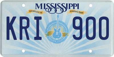 MS license plate KRI900