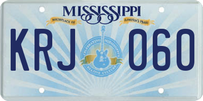 MS license plate KRJ060