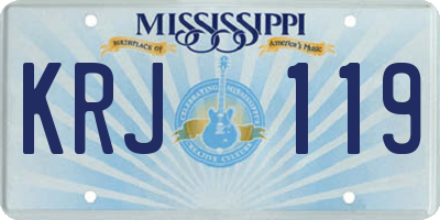MS license plate KRJ119